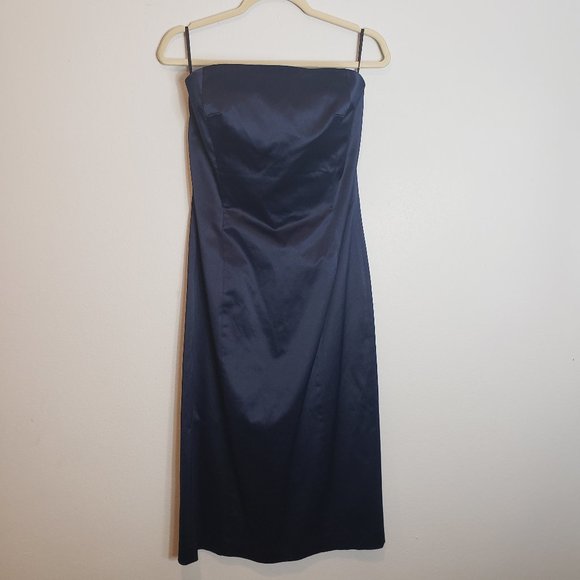 *3/$25* Isaac Mizrahi Strapless Navy Bridesmaids Dress - Picture 2 of 10